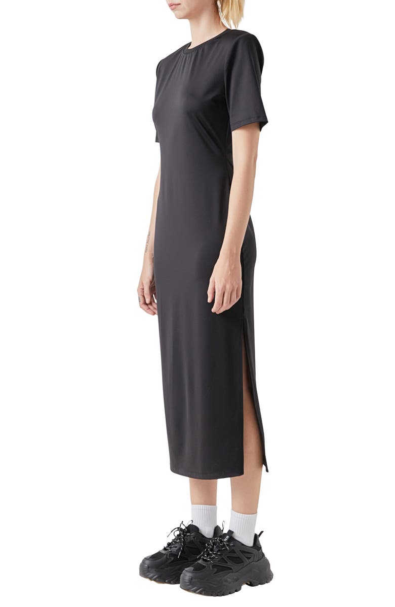 Grey Lab Power Shoulder Maxi Dress, Alternate, color, Black