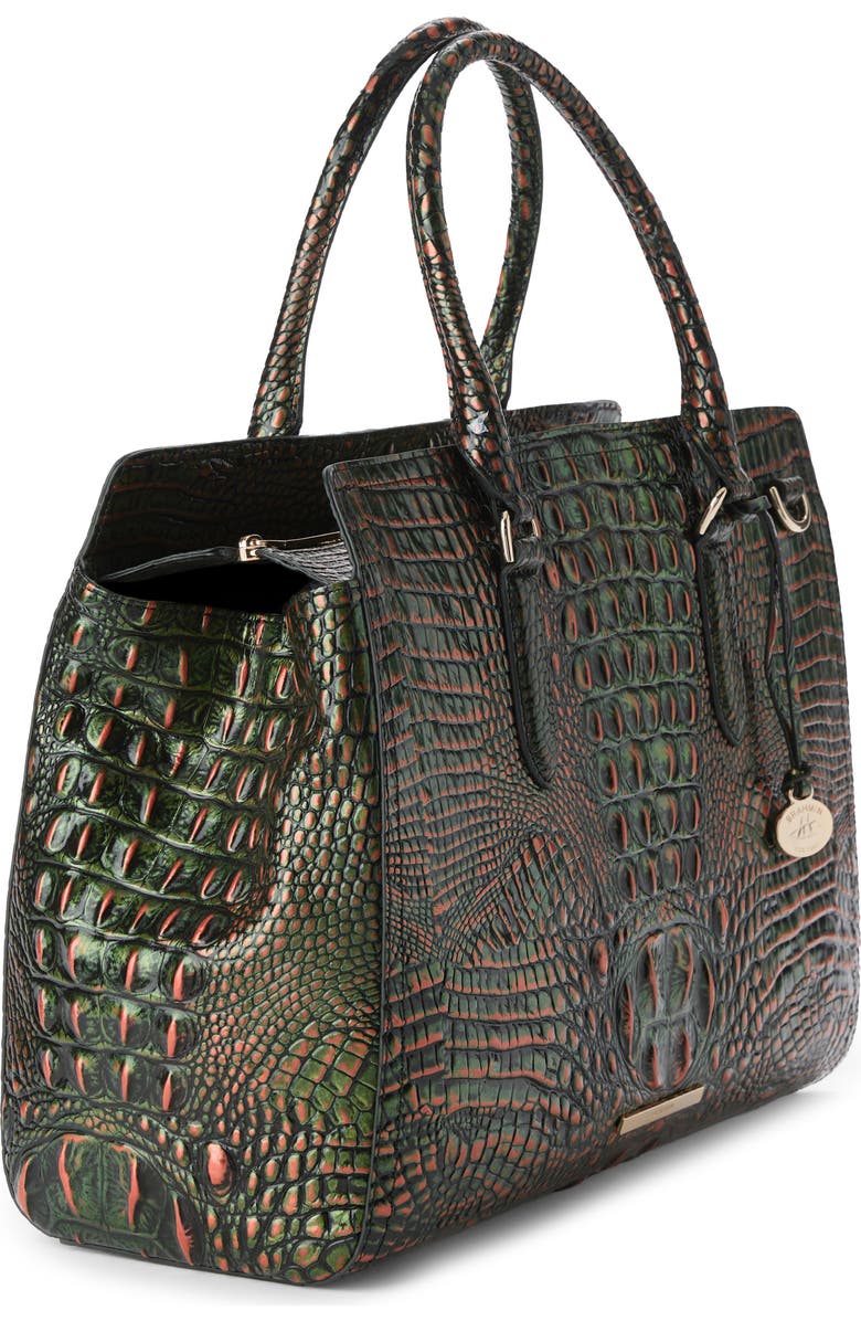 Brahmin Finley Carryall Croc Embossed Leather Satchel, Alternate, color, Samba Melbourne