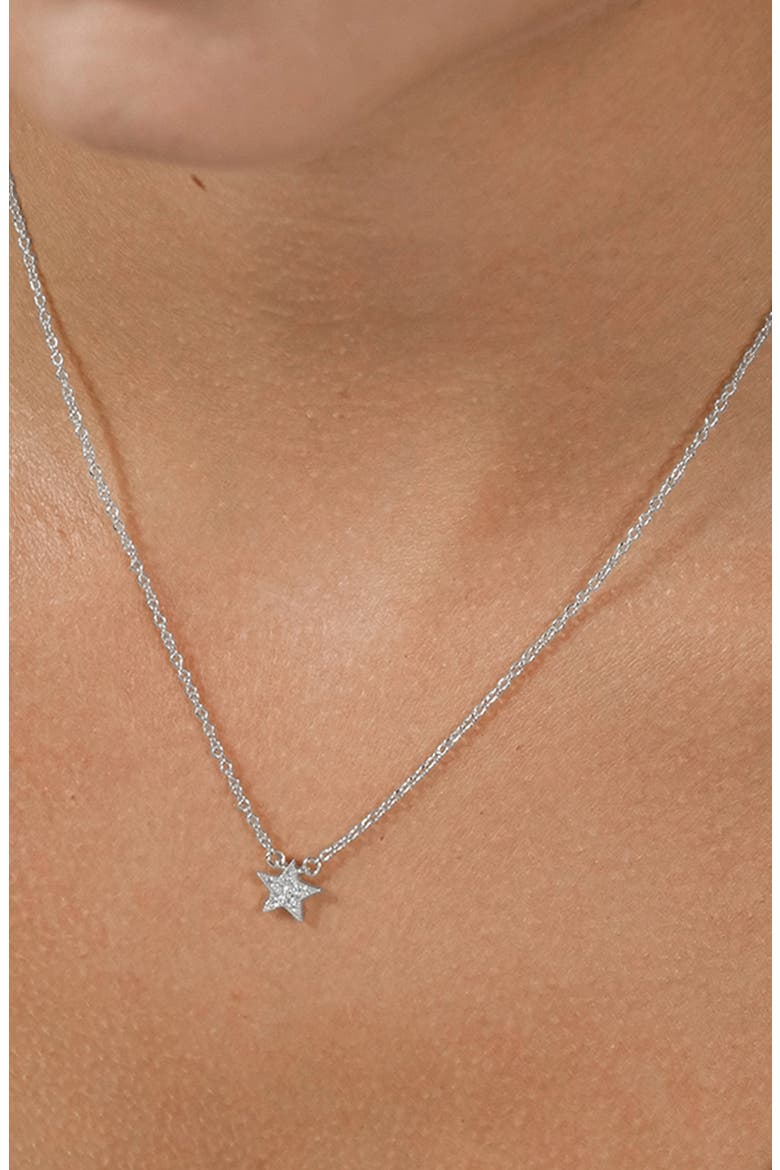 Dainty Everyday Cubic Zirconia Star Pendant Necklace, Alternate, color, SILVER