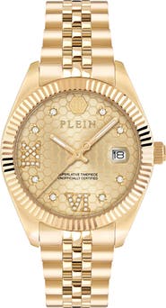 PHILIPP PLEIN Date Superlative Bracelet Watch, 34mm