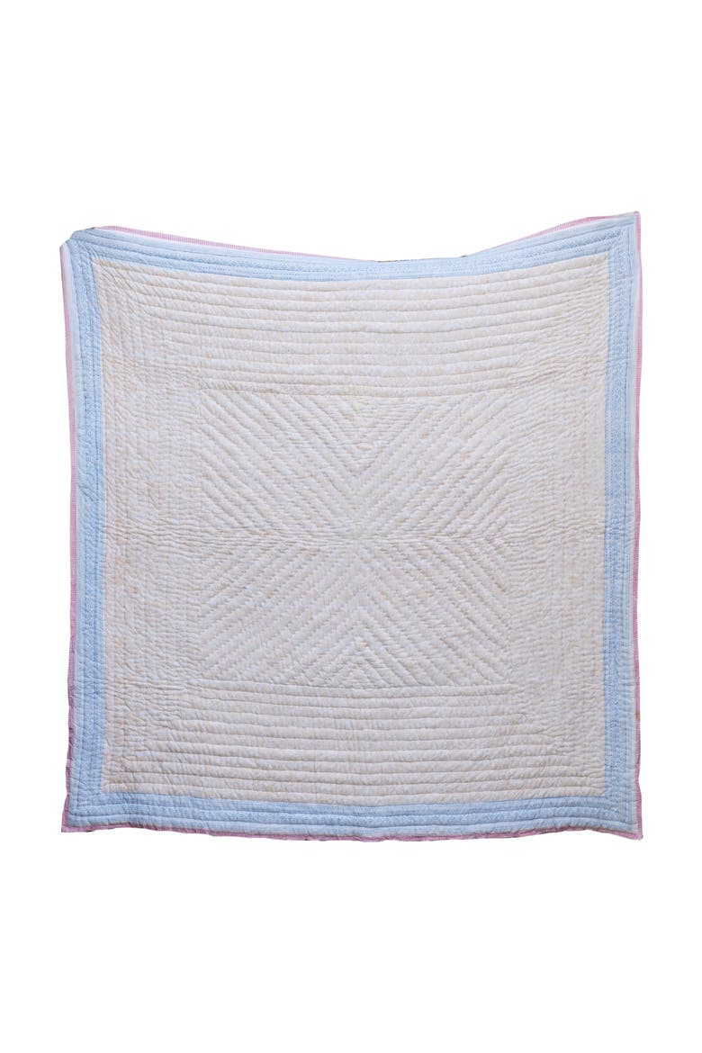 MANA Quilt Bedding Set With 2 Shams, Alternate, color, White, Pink