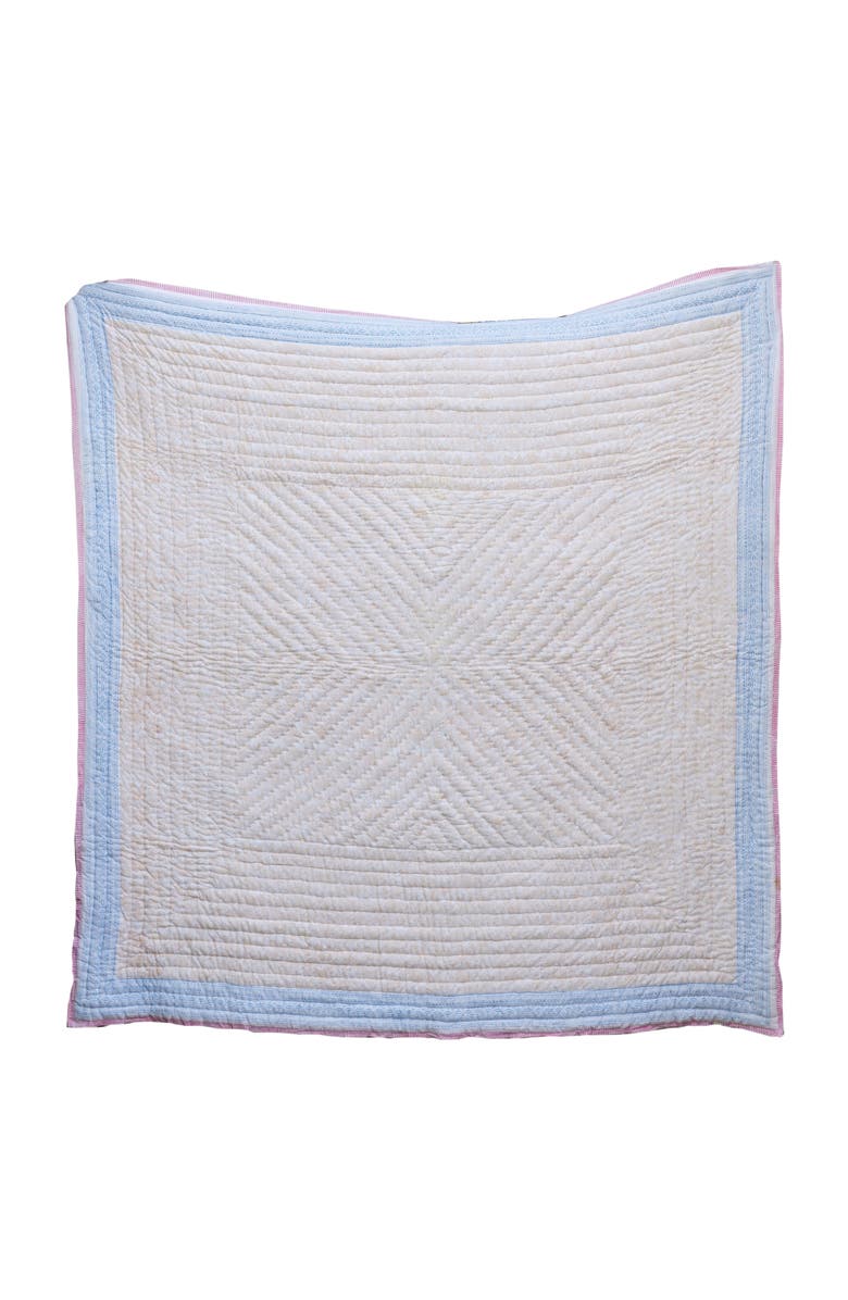 CQC LA MANA Quilt Bedding Set With 2 Shams, Alternate, color, White, Pink