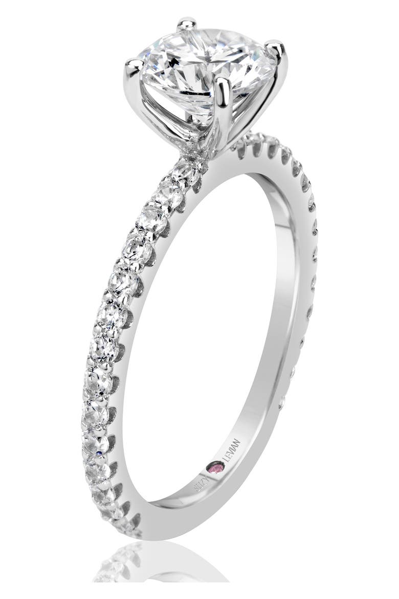 Sterling Silver Round CZ Bridal Ring, Alternate, color, WHITE