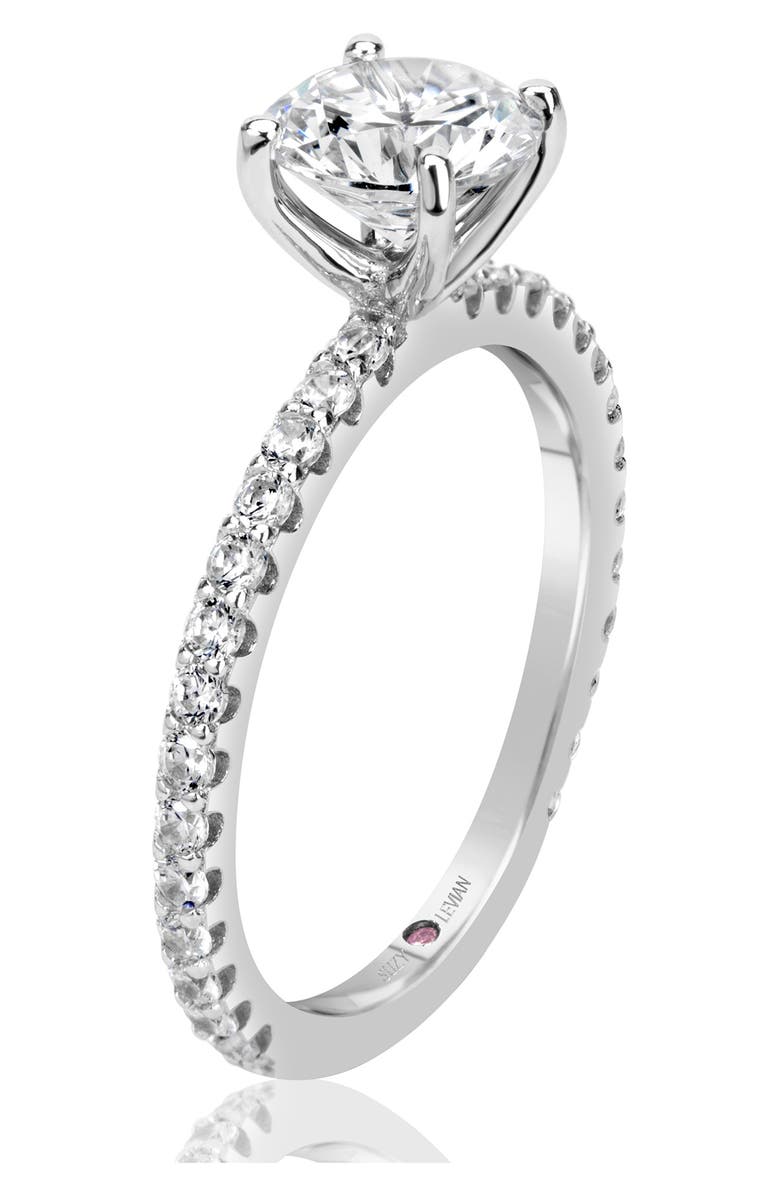 SUZY LEVIAN Sterling Silver Round CZ Bridal Ring, Alternate, color, White