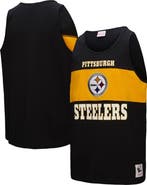 Mitchell & Ness Men's Mitchell & Ness Black Pittsburgh Steelers Retro Colorblock Tank Top