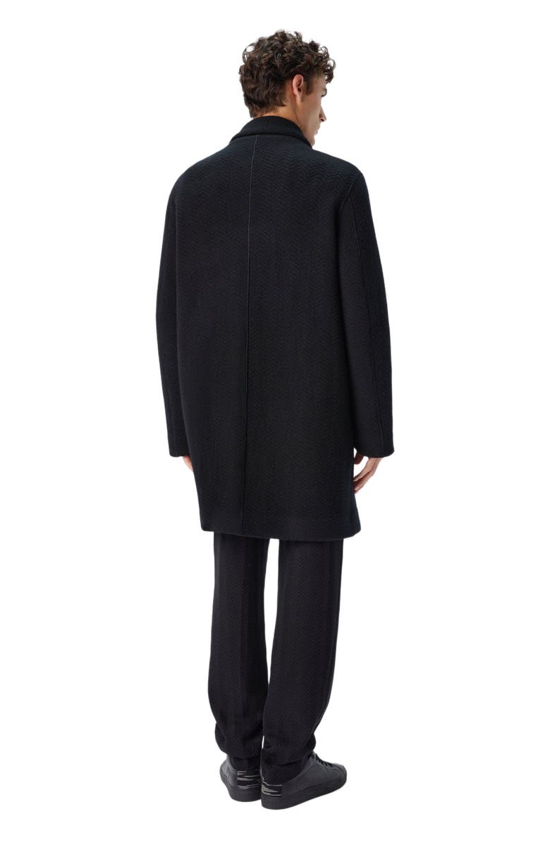 Missoni Double Knit Coat With Zigzag Pattern, Alternate, color, Black