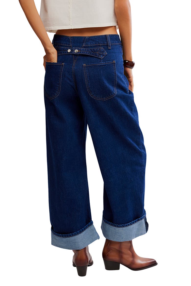 Alia Cuffed High Waist Wide Leg Jeans, Alternate, color, HAWTHORNE