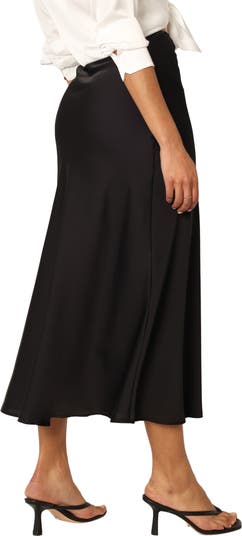 Nellie Satin Midi Skirt