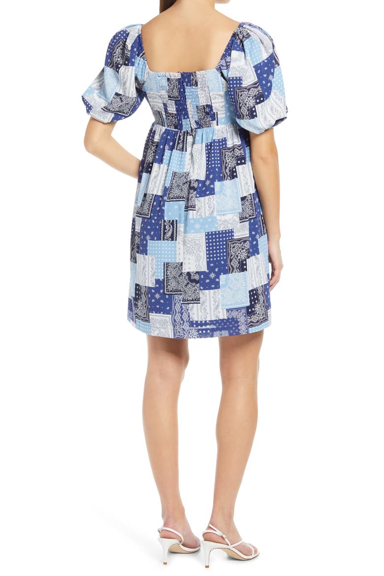 Patchwork Babydoll Dress, Alternate, color, BLUE MULTI