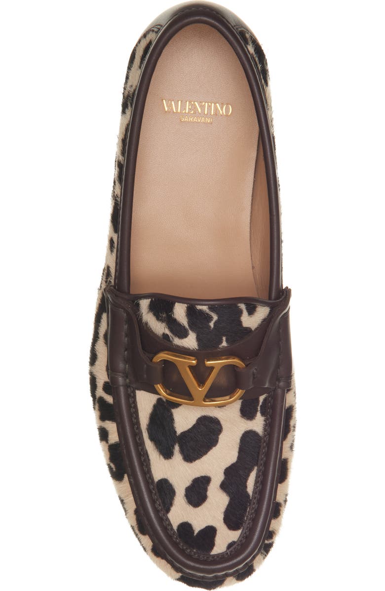 Valentino Garavani VLOGO Signature Genuine Calf Hair Loafer, Alternate, color, Natural/ Brown