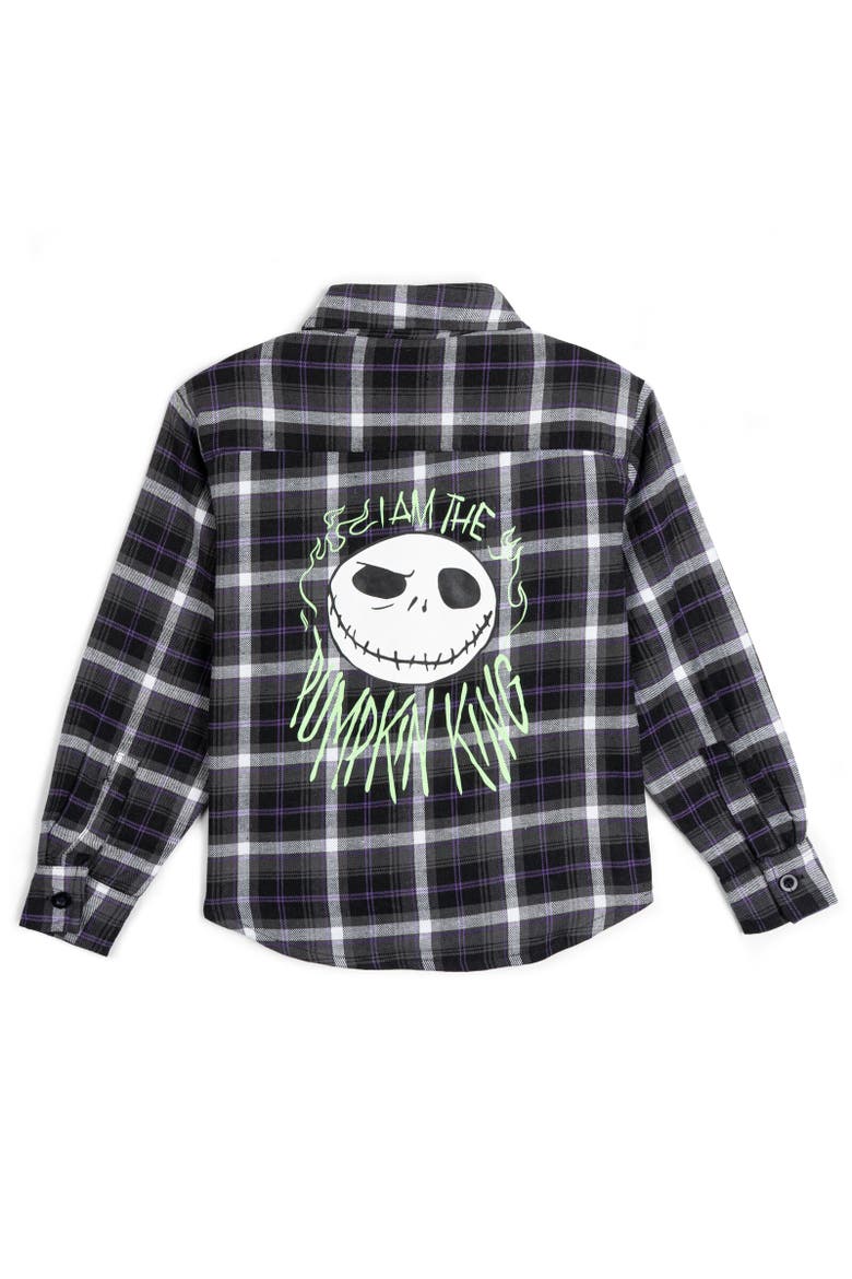 Long Sleeve Button Down Shirt, Alternate, color, Jack Skellington Black Black