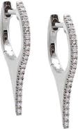 BY ADINA EDEN Diamond Pave Elongated Spike Huggie Earring 14K