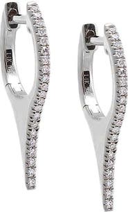 BY ADINA EDEN Diamond Pave Elongated Spike Huggie Earring 14K