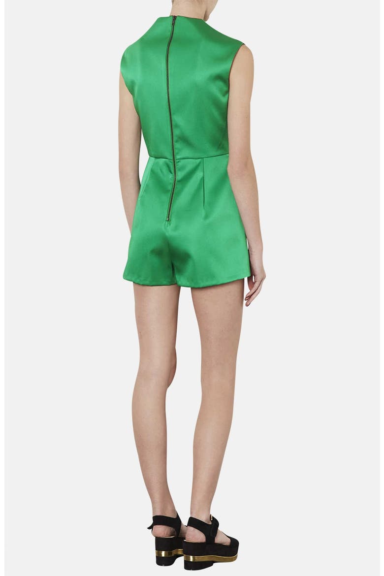 High Neck Satin Romper, Alternate, color, GREEN