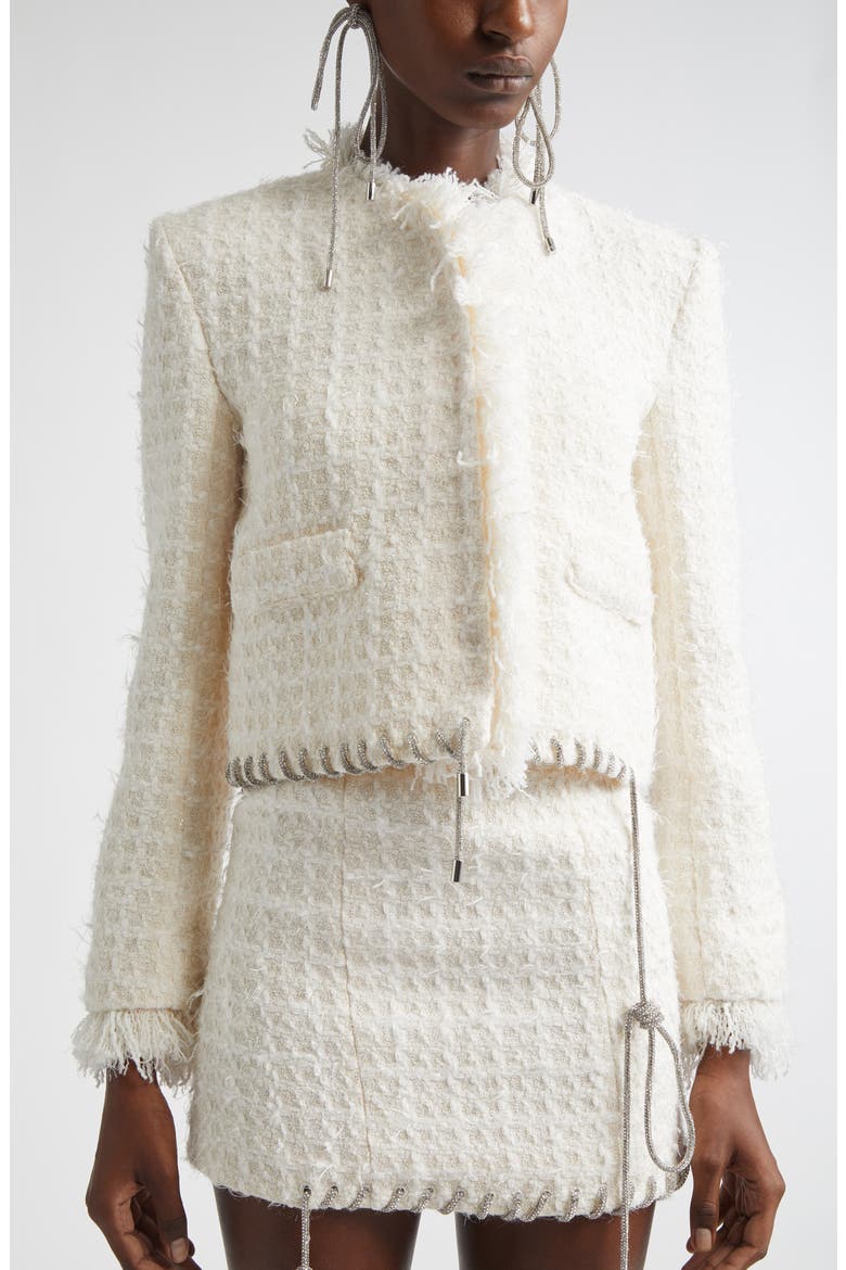 Tweed Lady Jacket, Alternate, color, CREAM WHITE