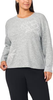 Vince Camuto Floral Embroidered Sweater