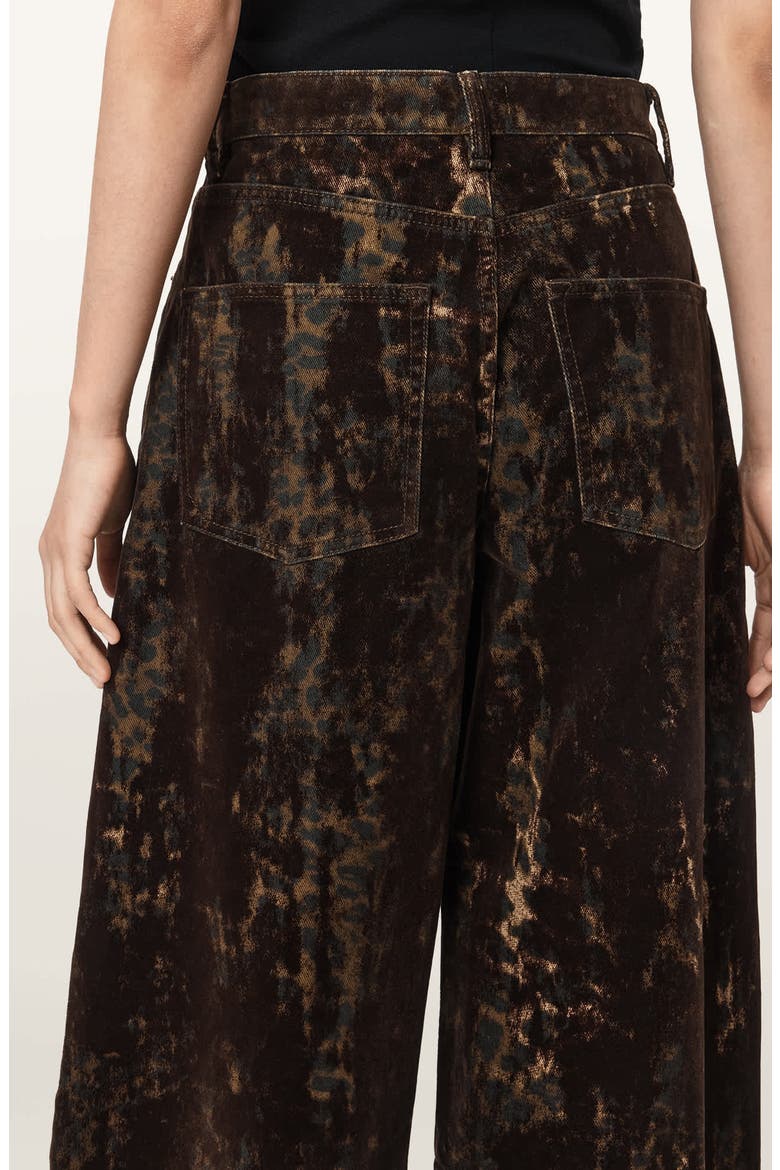 Jett Flock Leopard Print Wide Leg Jeans, Alternate, color, LEPPO BROWN