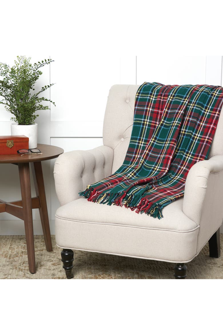 Plaid Throws, Alternate, color, Green