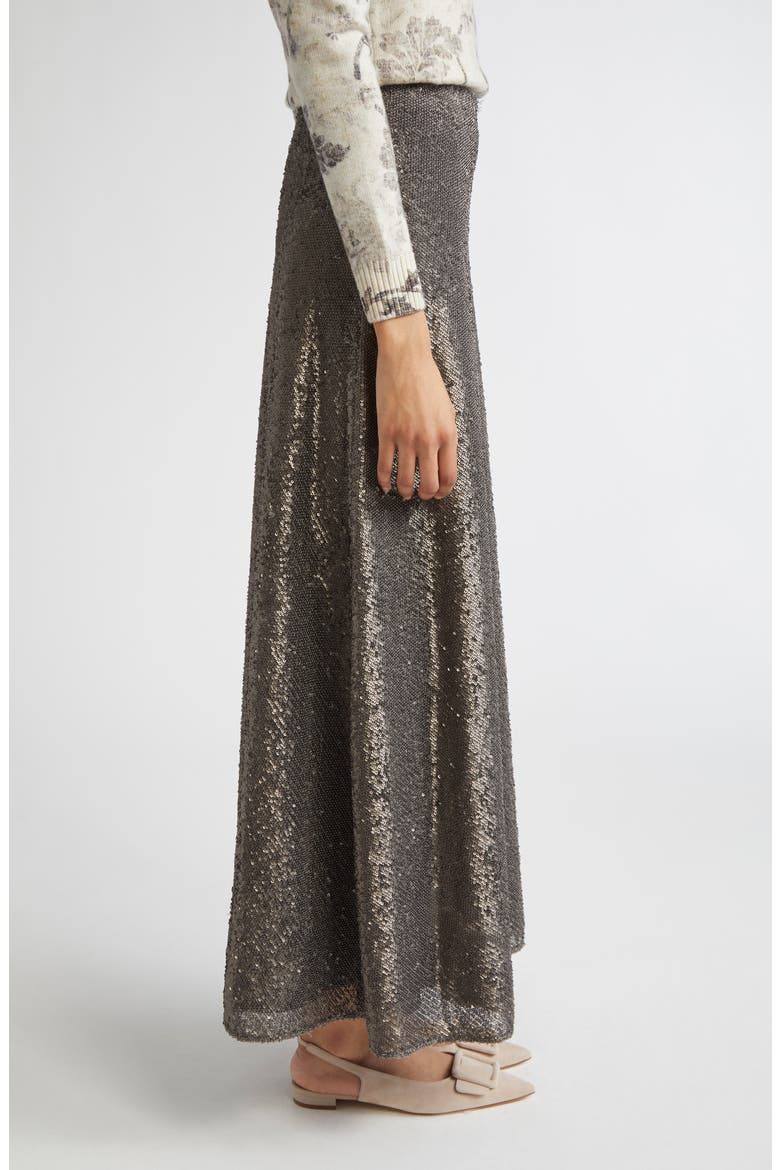 Sequin A-Line Skirt, Alternate, color, GRAY