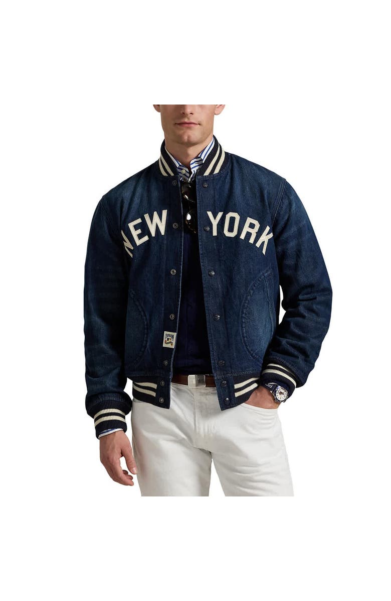 Polo Ralph Lauren Navy Yankees Denim Jacket, Main, color, 