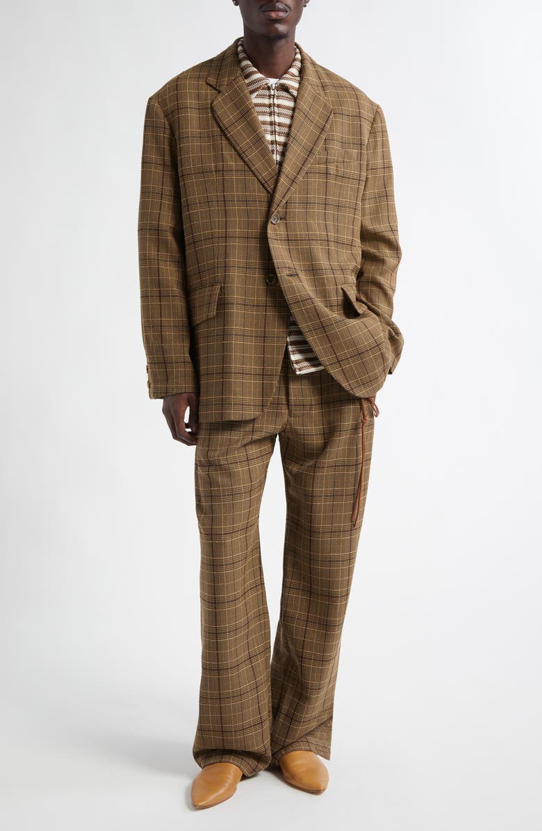 SONG FOR THE MUTE Plaid Loose Pleated Pants, Alternate, color,