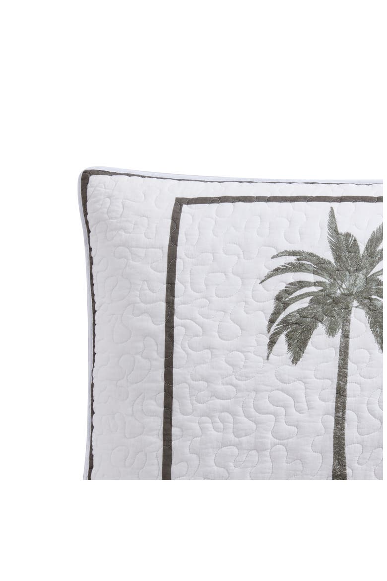 Palm Island King Cotton Sham, Alternate, color, PALM GREEN