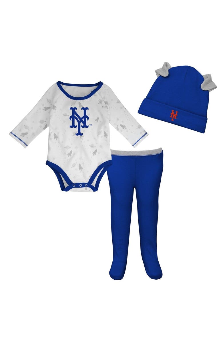 Outerstuff Newborn & Infant Royal/White New York Mets Dream Team Bodysuit Hat & Footed Pants Set, Main, color, Royal