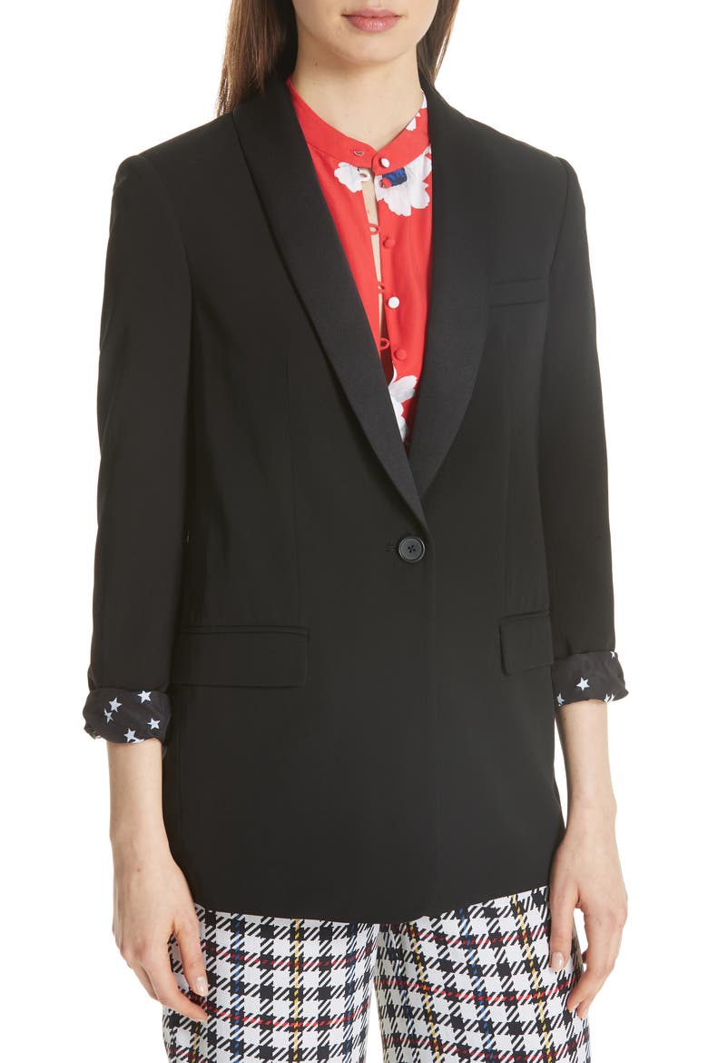 Quincy Shawl Collar Blazer, Alternate, color, TRUE BLACK