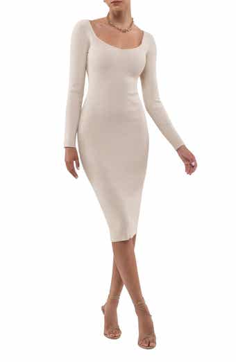 Blu Pepper Long Sleeve Knit Midi Dress