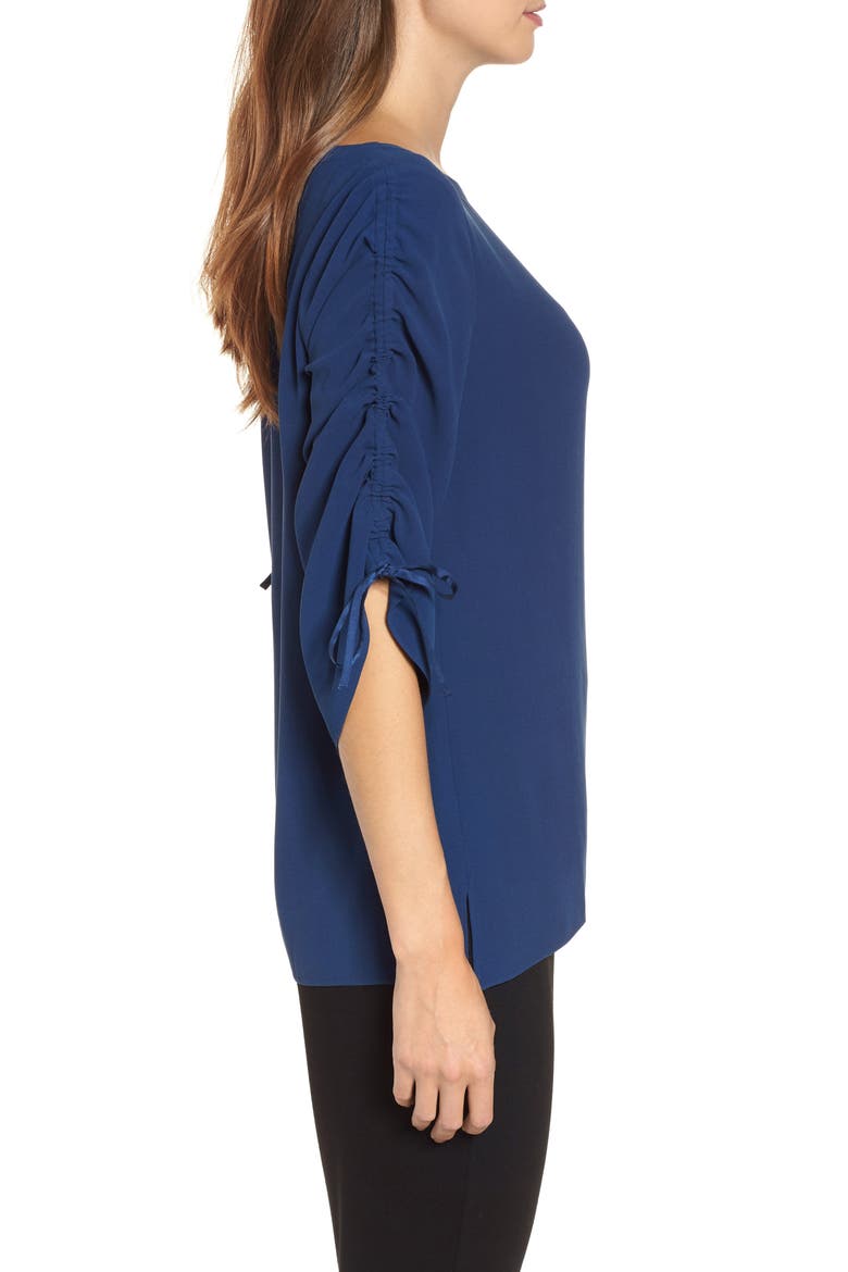 Ballet Neck Silk Top, Alternate, color, BLUE BONNET