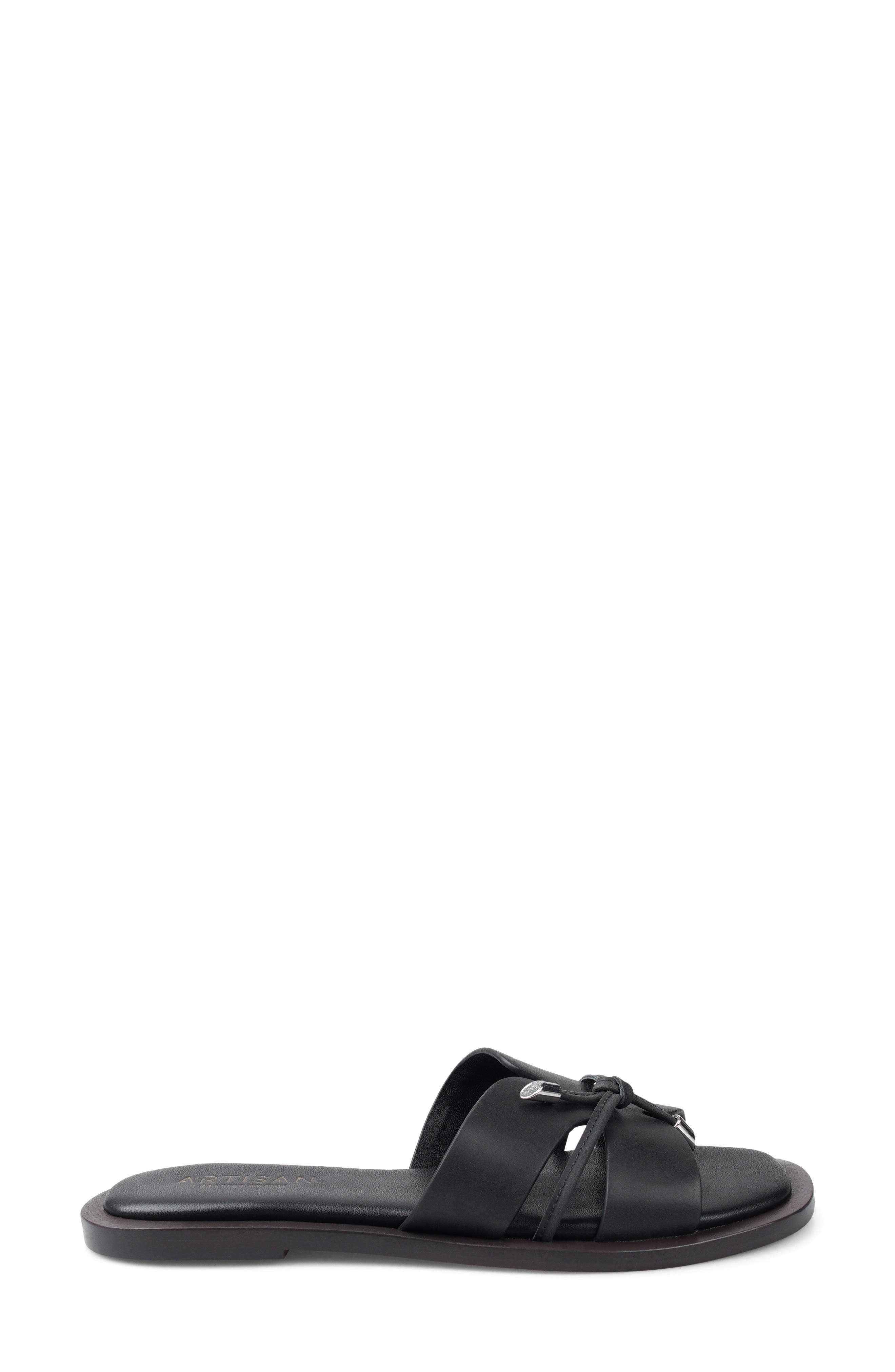 Beck Leather Slide Sandal, Alternate, color, BLACK LEATHER