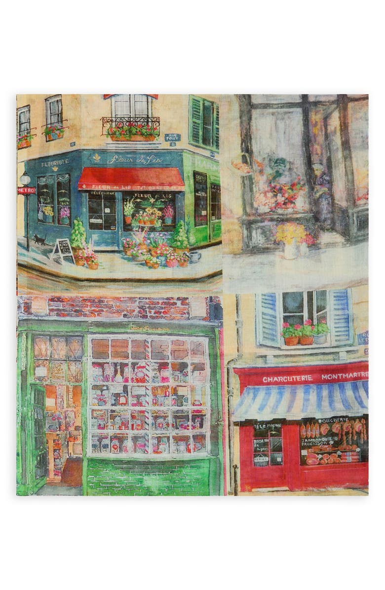 SAACHI Spring Print Scarf, Alternate, color, Green Multi