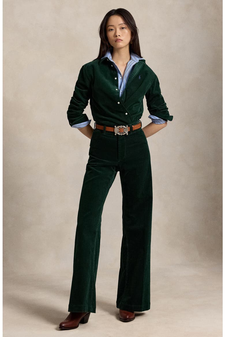Classic Fit Corduroy Button-Up Shirt, Alternate, color, DARK GREEN