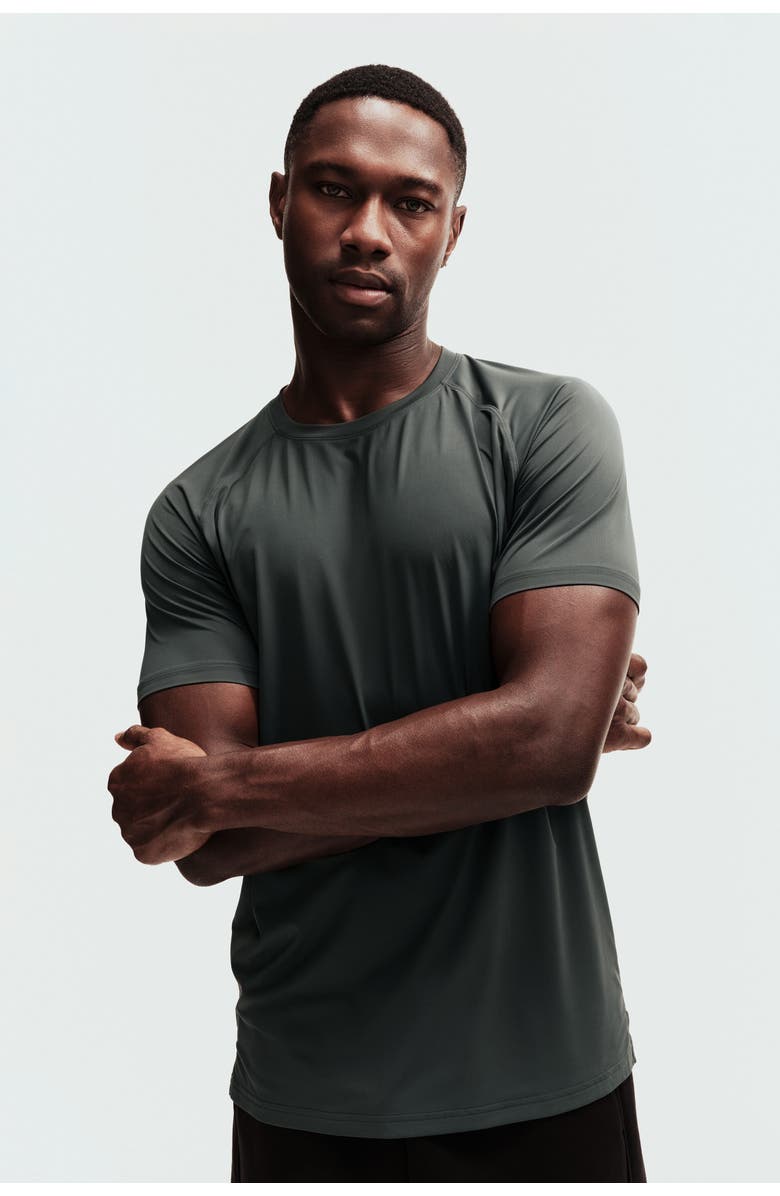 H&M Muscle Fit Sports T-shirt With Coolmove, Alternate, color, Pine Green