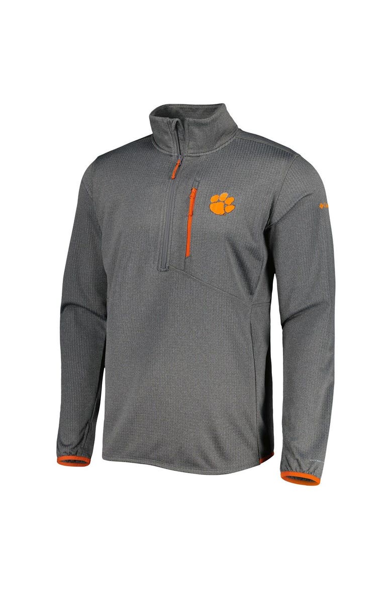 Men's Columbia Gray Clemson Tigers Park View Omni-Wick Half-Zip Top, Alternate, color, Gray