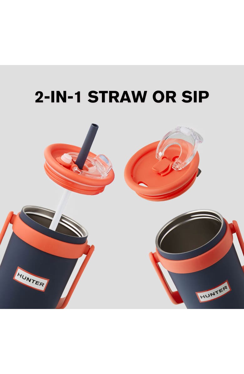 Hunter SwiftSip Hydration Stainless Steel Screw Top Tumbler with Flip Carry Handle, Alternate, color, Dress Blue