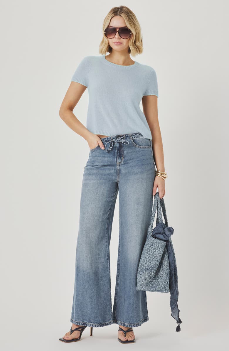 Splendid Emerson Tipped Sweater, Alternate, color, Country Air/ Light Mint