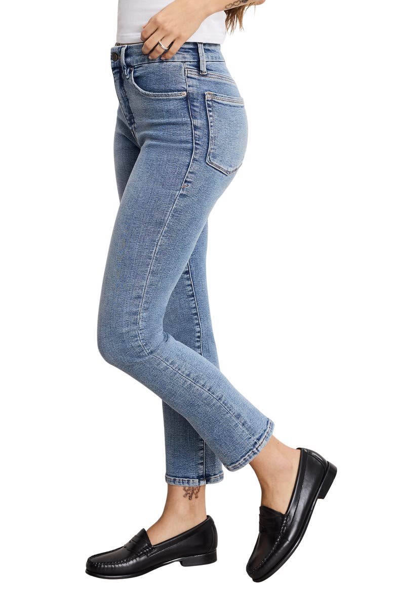 Good American Soft-Tech Good Legs Mid Rise Straight Leg Jeans, Alternate, color, Indigo988