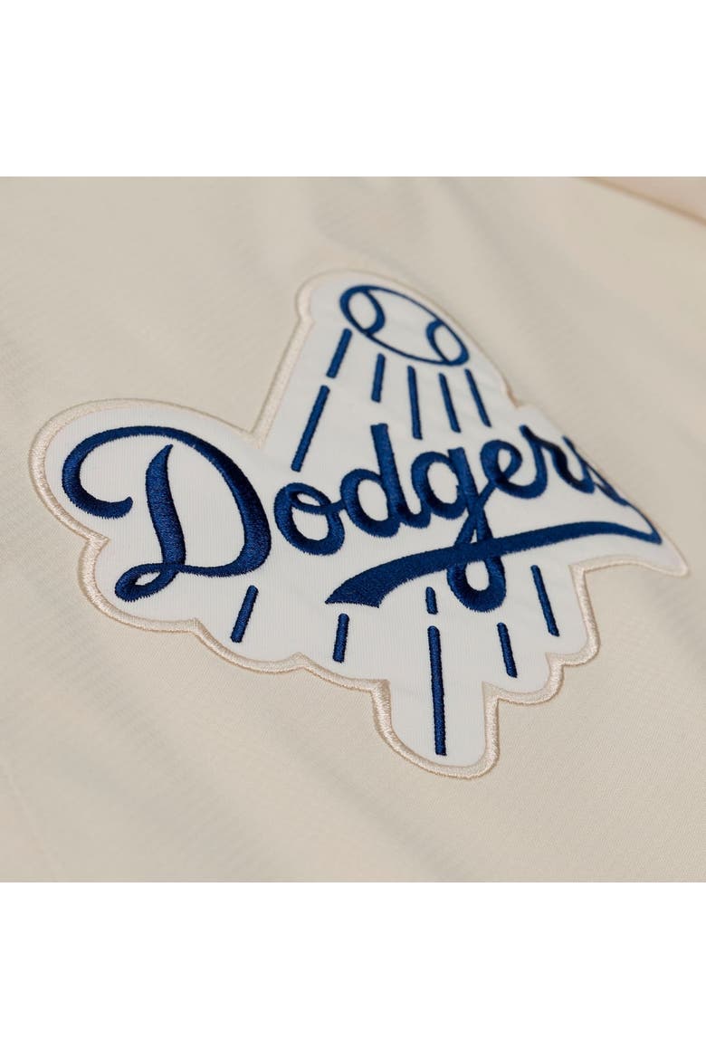 Men's Mitchell & Ness Fernando Valenzuela Cream Los Angeles Dodgers Full-Snap Yacht Rock Name & Number Hooded Coach's Jacket, Alternate, color, Cream