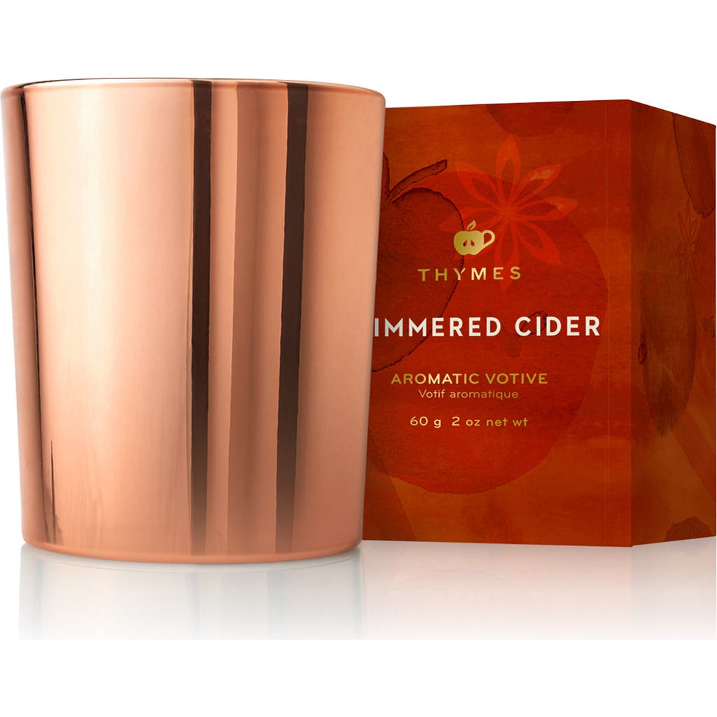 Thymes Simmered Cider Votive Candle In Gold
