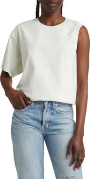 AGOLDE Della One-Shoulder Cotton T-Shirt