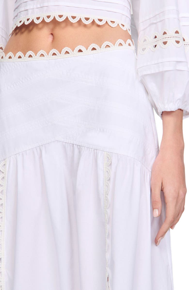 SANDRO Long poplin skirt, Alternate, color, 