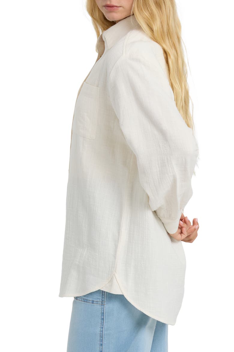 Wanderer Solid Cotton Shirt, Alternate, color, SALT CRYSTAL