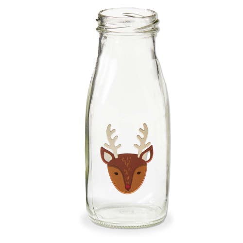 Tag Reindeer Milk Bottle Decorative Glass Vases For Christmas In Transparent