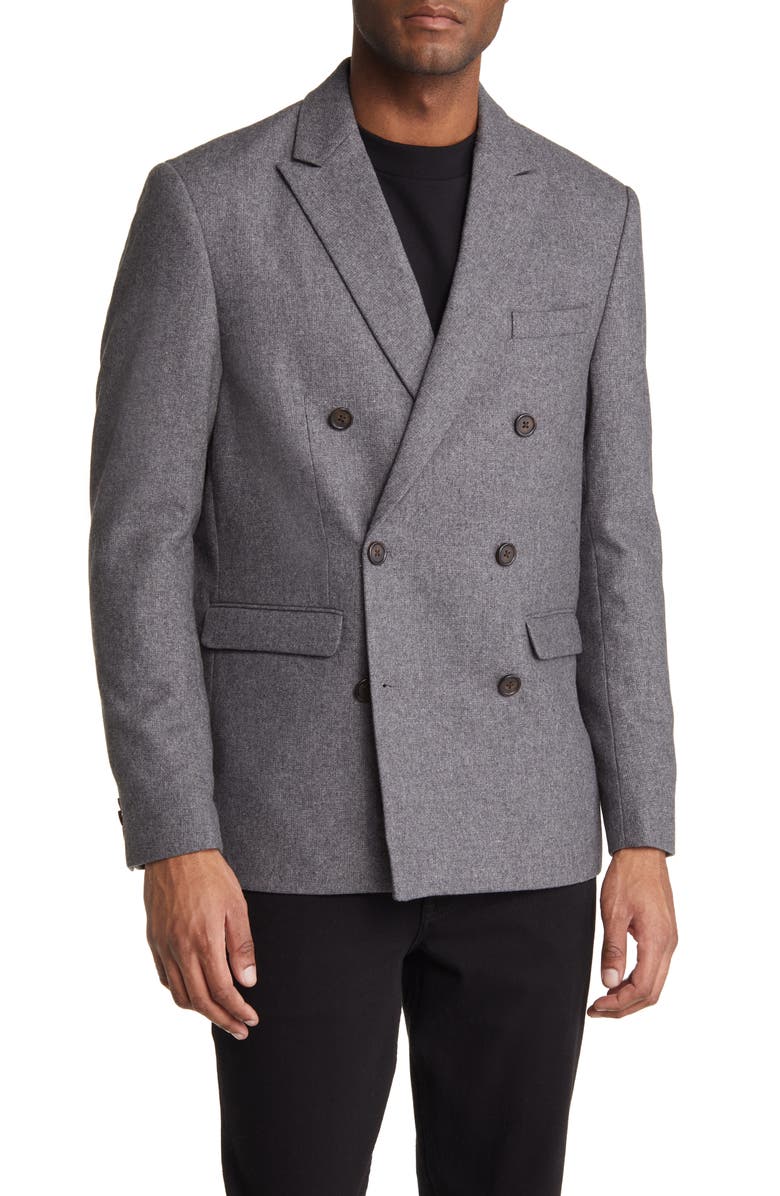 Frank And Oak Double Breasted Wool Blend Blazer, Main, color,