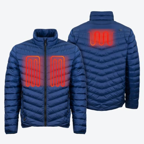 Mobile Warming Heated Puffer Jacket In Blue