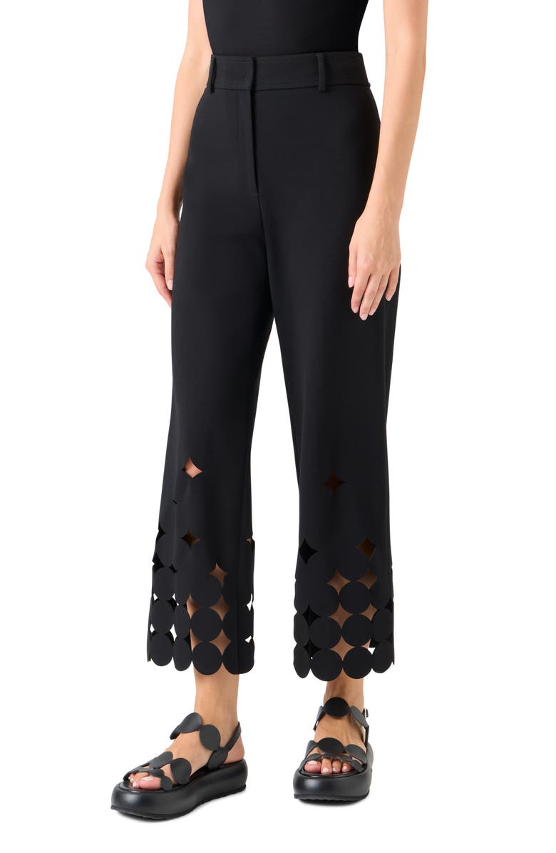 Akris punto Dot Cutout Pants, Alternate, color, Black