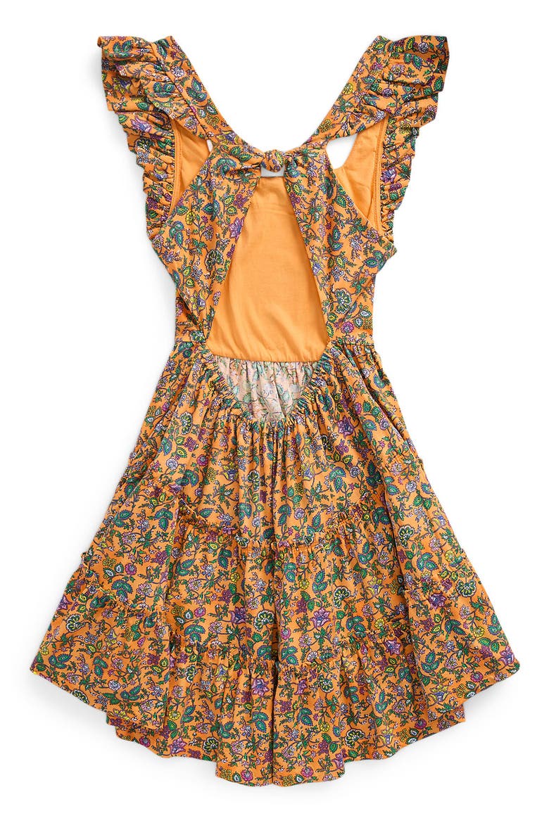 Kids' Floral Ruffle Dress, Alternate, color, TROPICAL WOODBLOCK