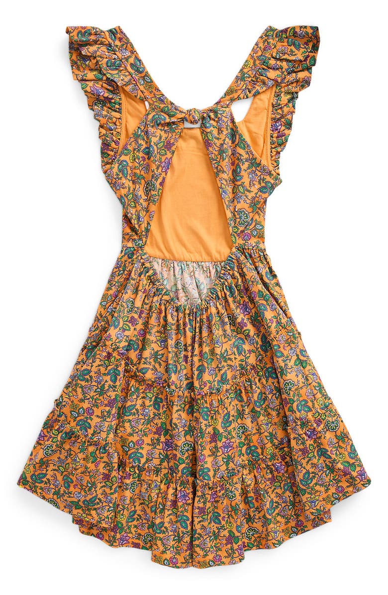 Polo Ralph Lauren Kids' Floral Ruffle Dress, Alternate, color, Tropical Woodblock