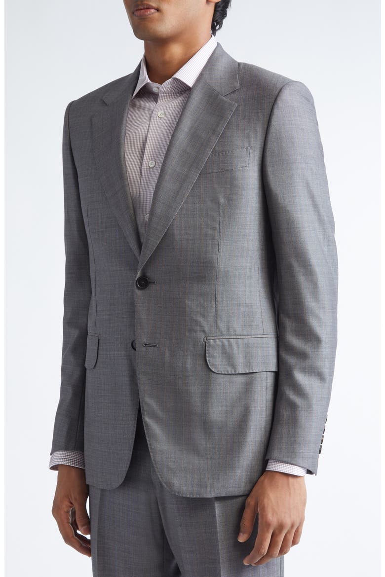 Plaid Centoventimila Wool Suit, Alternate, color, GREY/LIGHT BROWN